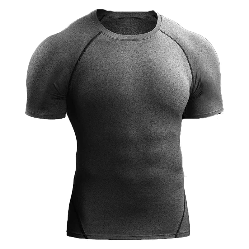 2025 Compression T Shirt Men Summer Sportswear Running T-Shirt Elastic Quick Dry Sport Tops Tee Athletic Gym Workout Shirts Men