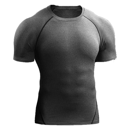 2025 Compression T Shirt Men Summer Sportswear Running T-Shirt Elastic Quick Dry Sport Tops Tee Athletic Gym Workout Shirts Men
