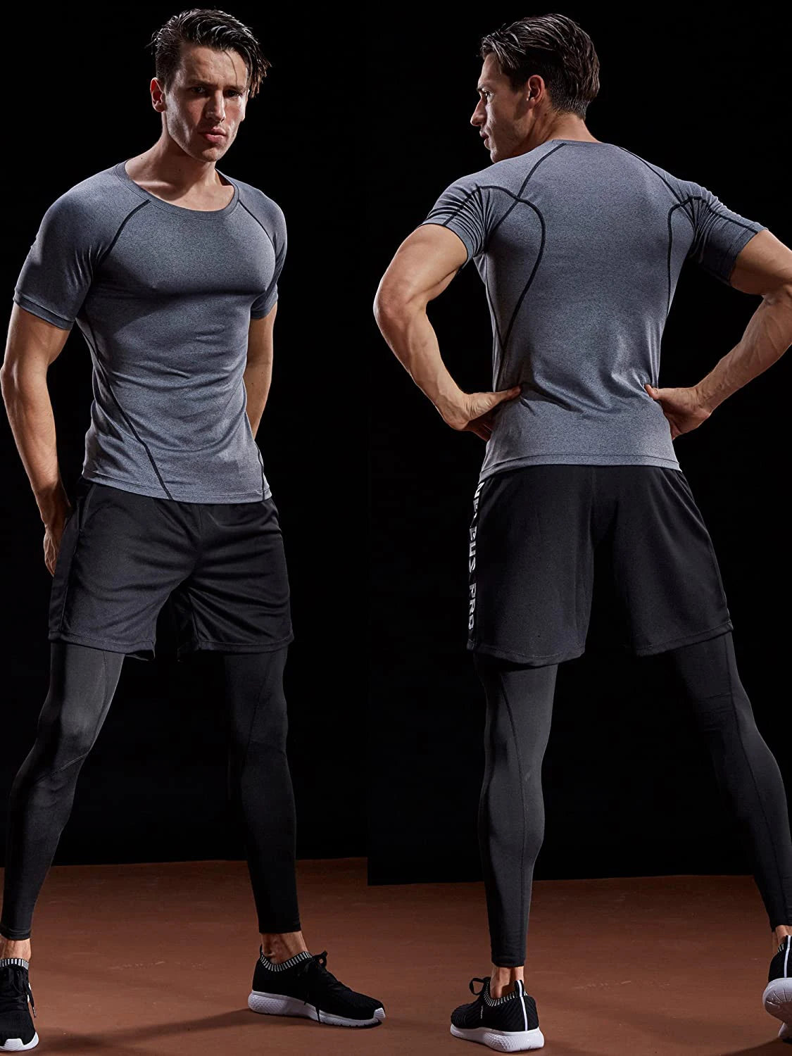 2025 Compression T Shirt Men Summer Sportswear Running T-Shirt Elastic Quick Dry Sport Tops Tee Athletic Gym Workout Shirts Men
