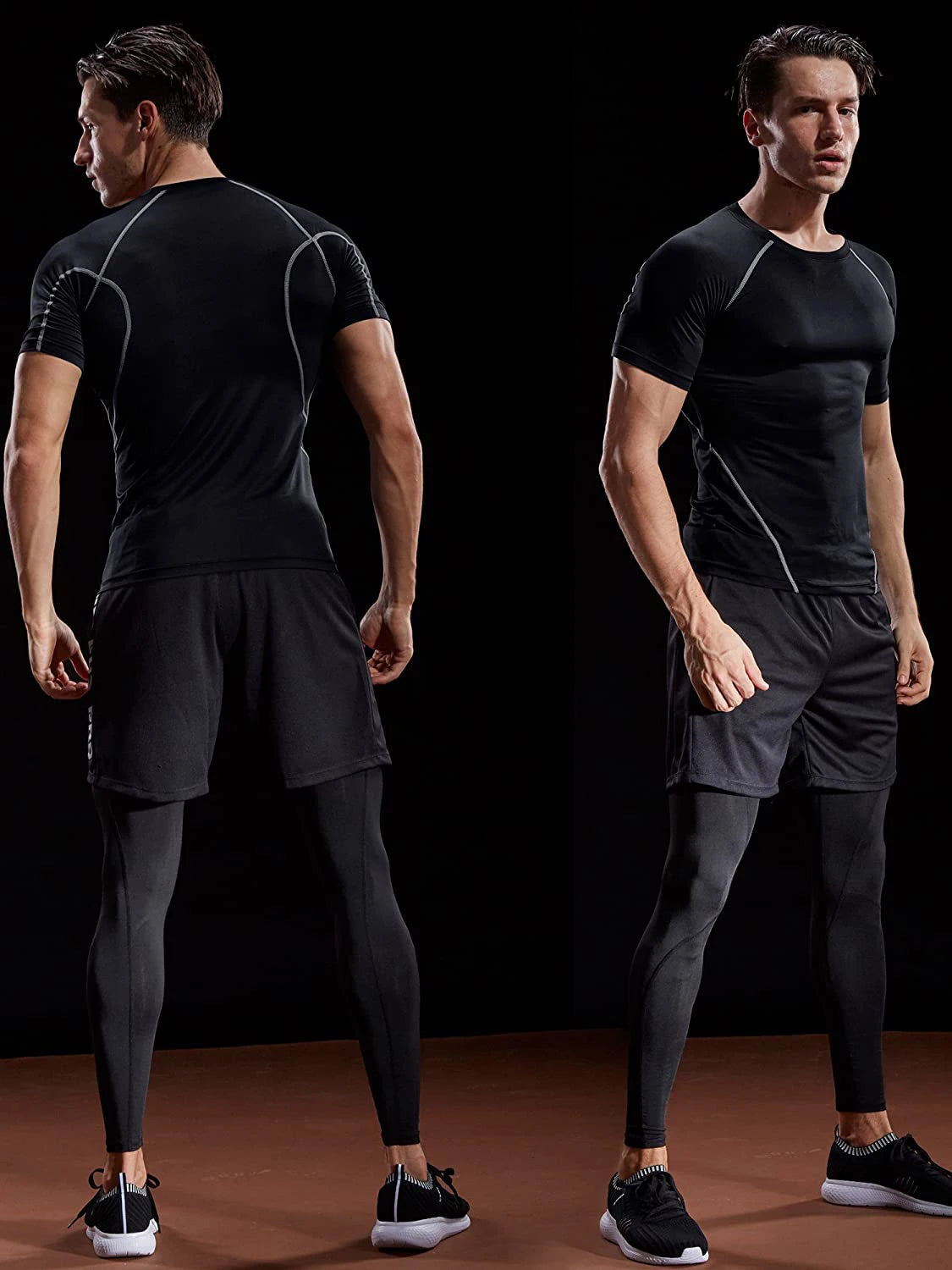 2025 Compression T Shirt Men Summer Sportswear Running T-Shirt Elastic Quick Dry Sport Tops Tee Athletic Gym Workout Shirts Men